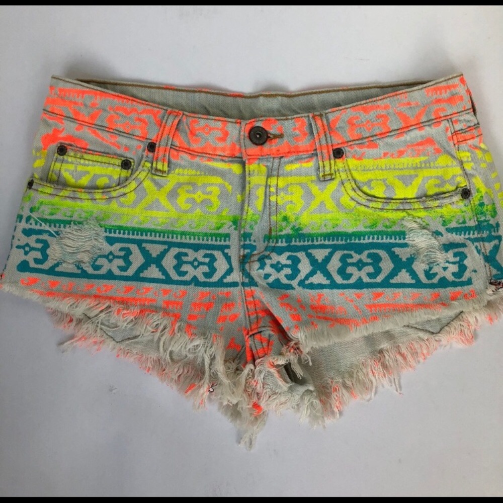 LF Carmar Distressed Frayed Hem Festival Shorts